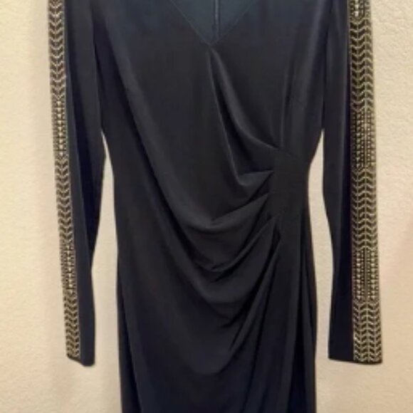 Guess Elegant Black Dress with Gold Accents - Picture 2 of 4